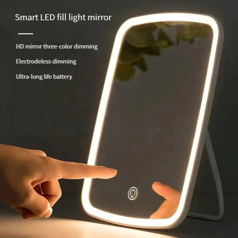 Espelho de maquiagem LED com Suporte