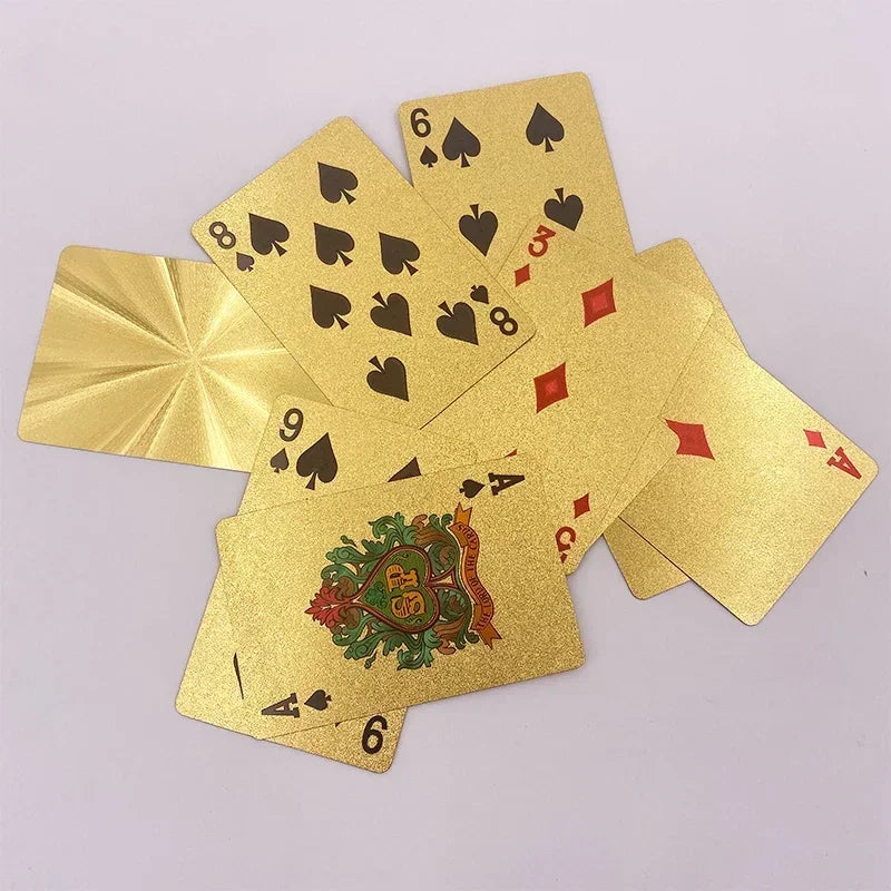 Baralho de Cartas de Plástico Dourado Luxo – Ideal para Poker, Buraco, Sueca e BlackJack