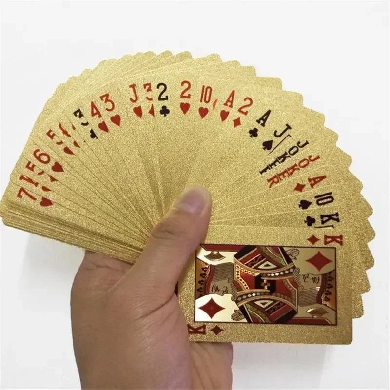 Baralho de Cartas de Plástico Dourado Luxo – Ideal para Poker, Buraco, Sueca e BlackJack