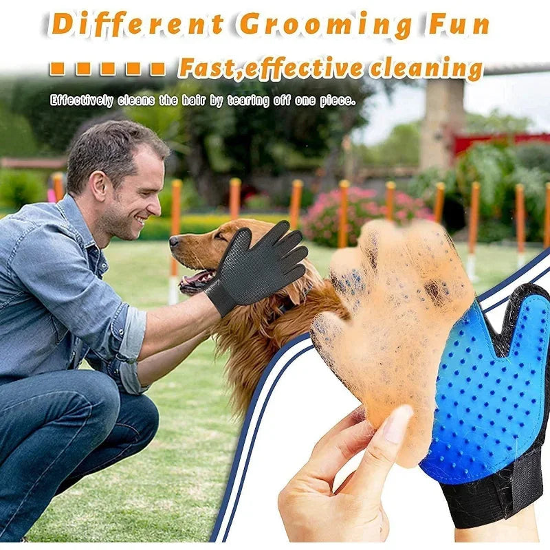 Kit de Cuidados para Pets – Escova Dupla Face, Luva para Banho e Ferramentas para Remoção de Pelos para Cães, Gatos e Coelhos