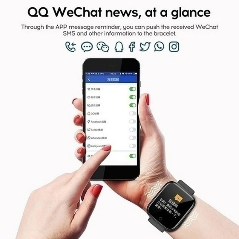 SmartWatch - Relógio Inteligente Multifuncional – À Prova d'Água, Monitor de Atividade e Fitness Tracker