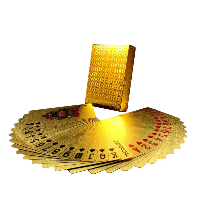 Baralho de Cartas de Plástico Dourado Luxo – Ideal para Poker, Buraco, Sueca e BlackJack
