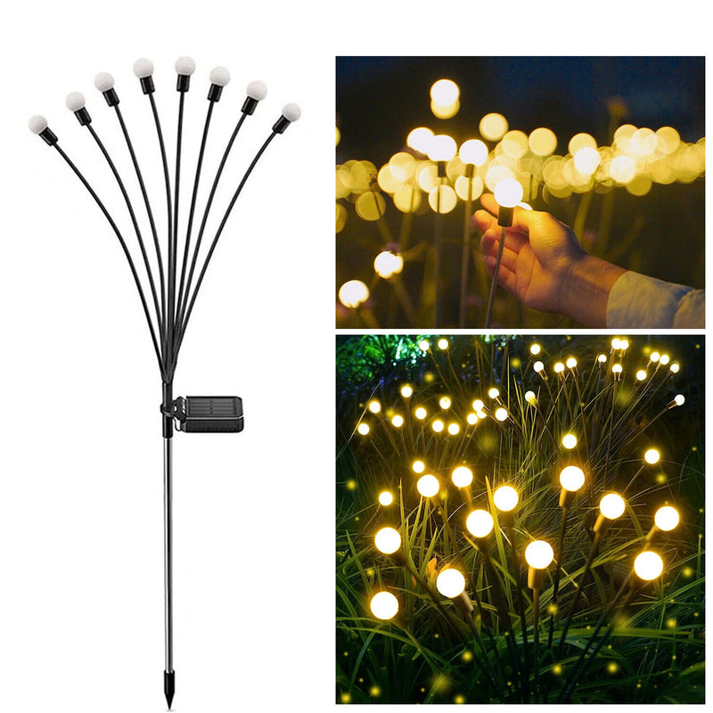 Luminária Solar com 8 Cabeçotes em Formato de Globo – Iluminação Decorativa para Jardim, Caminho e Paisagismo