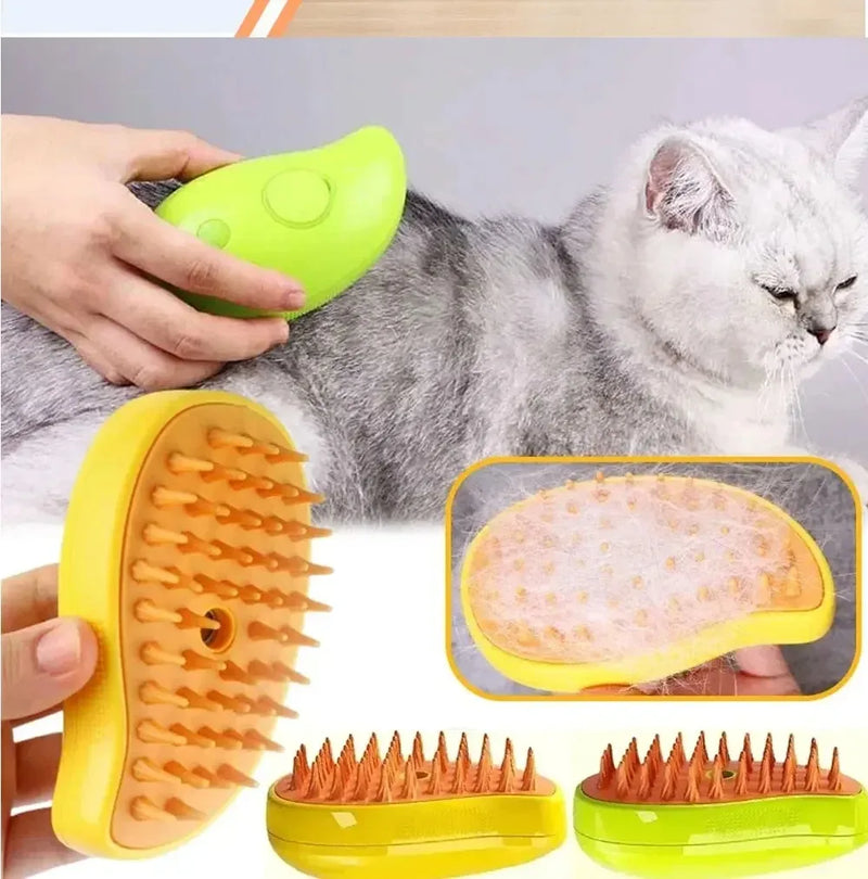 Escova Elétrica 3 em 1 para Pets – Remove Pelos, Massageia e Spray&nbsp;