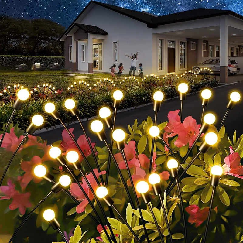 Luminária Solar com 8 Cabeçotes em Formato de Globo – Iluminação Decorativa para Jardim, Caminho e Paisagismo