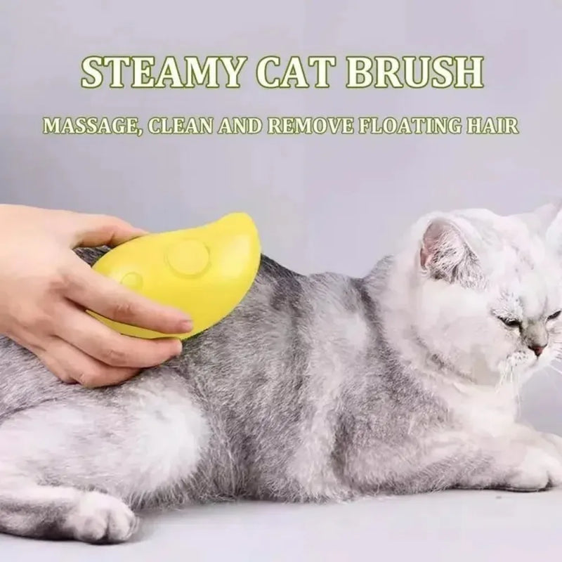 Escova Elétrica 3 em 1 para Pets – Remove Pelos, Massageia e Spray&nbsp;