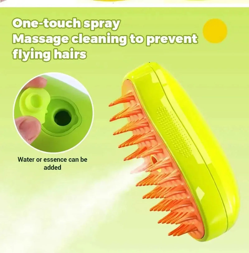 Escova Elétrica 3 em 1 para Pets – Remove Pelos, Massageia e Spray&nbsp;