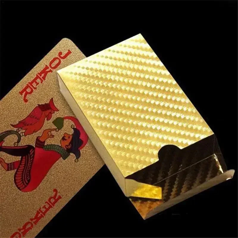 Baralho de Cartas de Plástico Dourado Luxo – Ideal para Poker, Buraco, Sueca e BlackJack