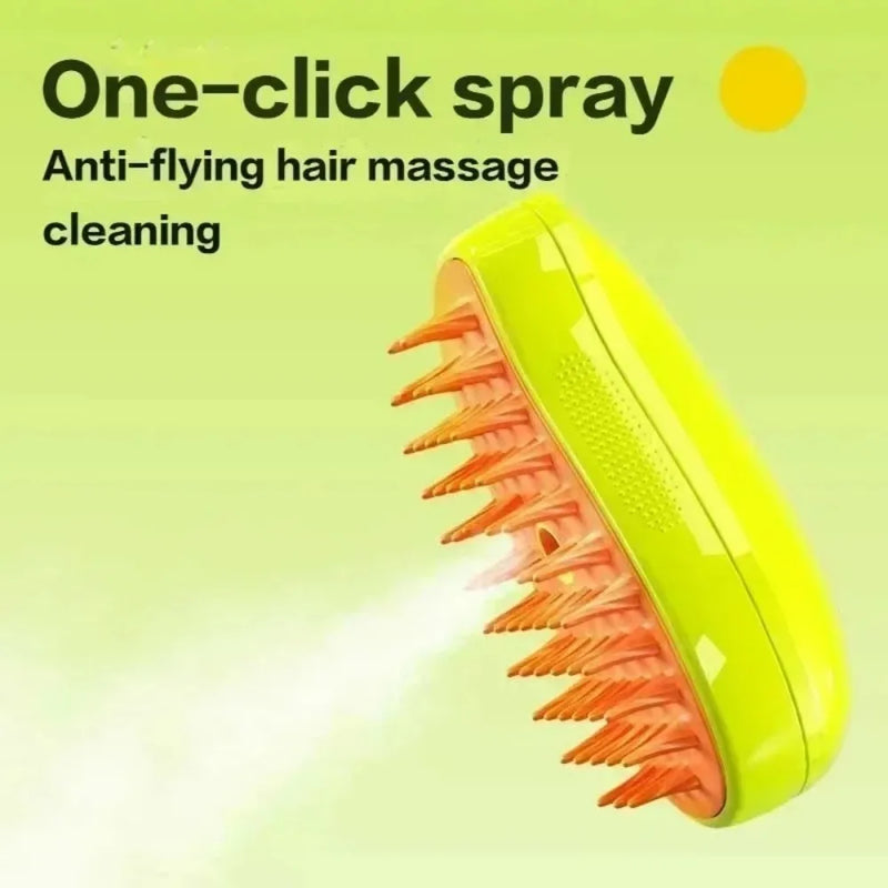 Escova Elétrica 3 em 1 para Pets – Remove Pelos, Massageia e Spray&nbsp;